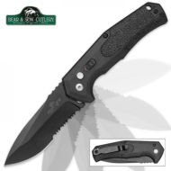 Bear And Son Ops Bold Action Black Serrated Automatic Knife