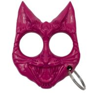 Evil Kitty Cat Protection Knuckle Keychain Pink