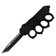 Knuckle Trench Knife Black D/A OTF Automatic Knife Tanto