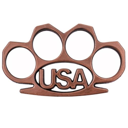 USA Brass Knuckles Paperweight Copper