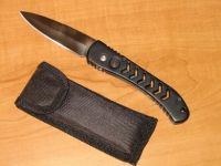 black auto knife with sheath sb330bk