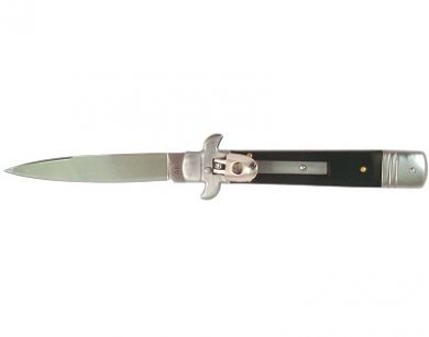black wood leverlock automatic knife sb301m