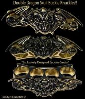gold double dragon belt buckle 13gd