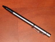 silver flashlight pen knife